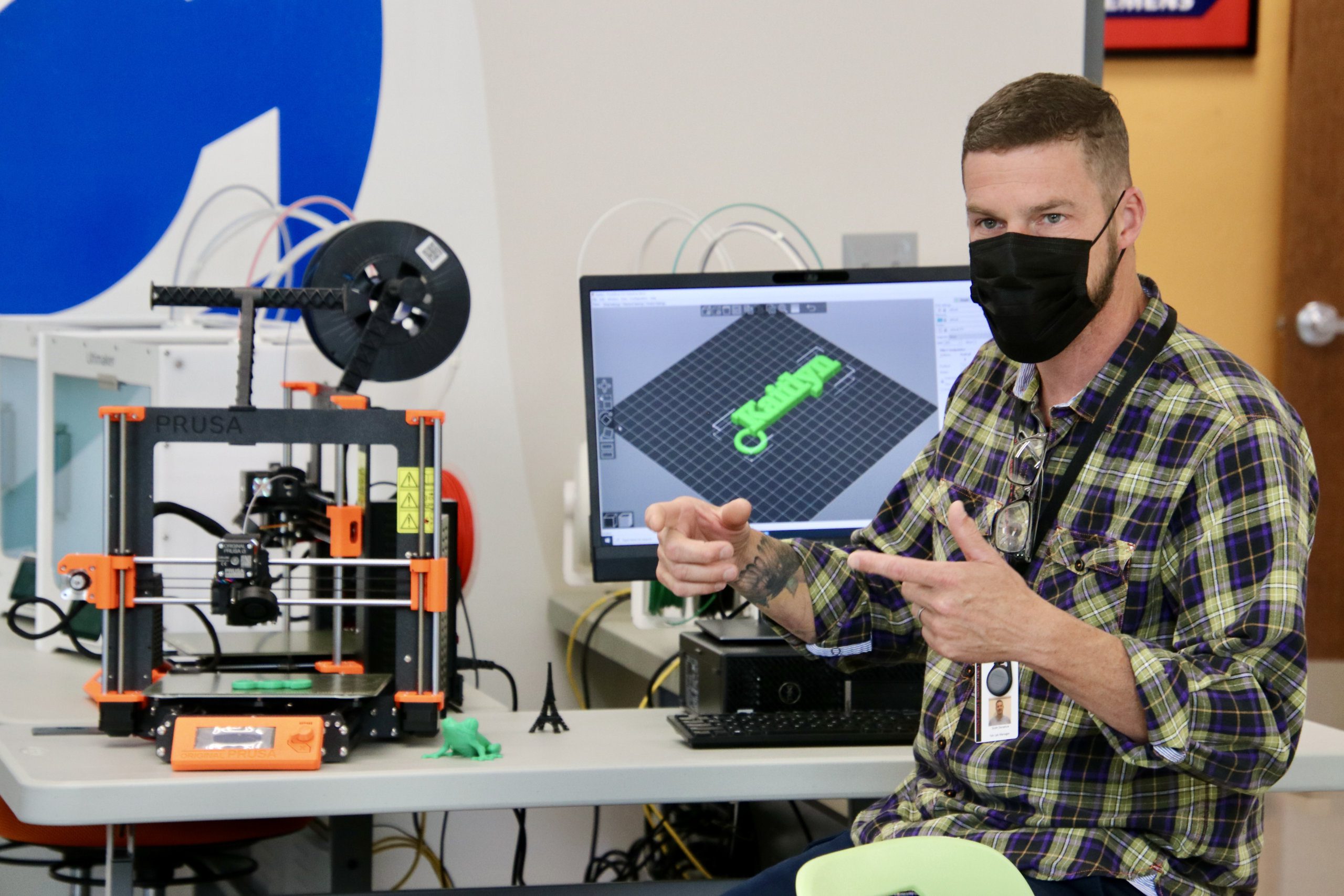 Oxford Academy Fab Lab Director Scott Donahue explains how a 3-D printer works